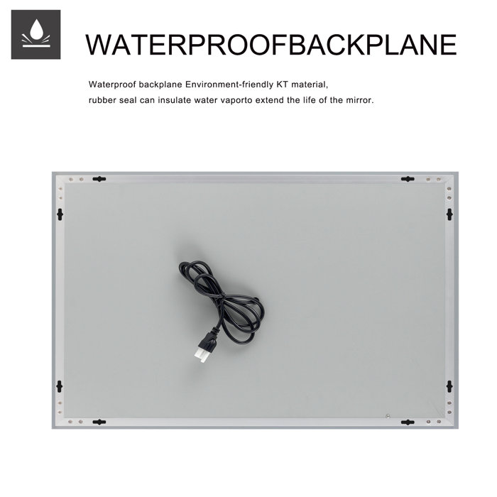 Orren Ellis Monaco Frameless Lighted Bathroom/Vanity Mirror & Reviews